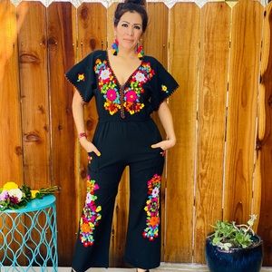 Hand embroidered jumpsuits